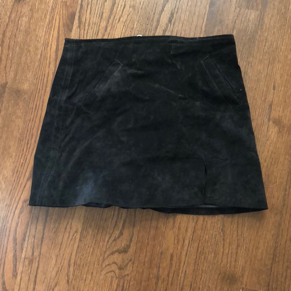 BlankNYC brown suede skirt